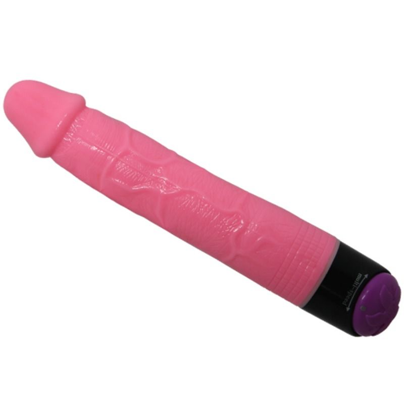 Vibrator Realist Multispeed Colorful Sex, TPR, Roz, 23.3 cm, #4, Erotic24.ro