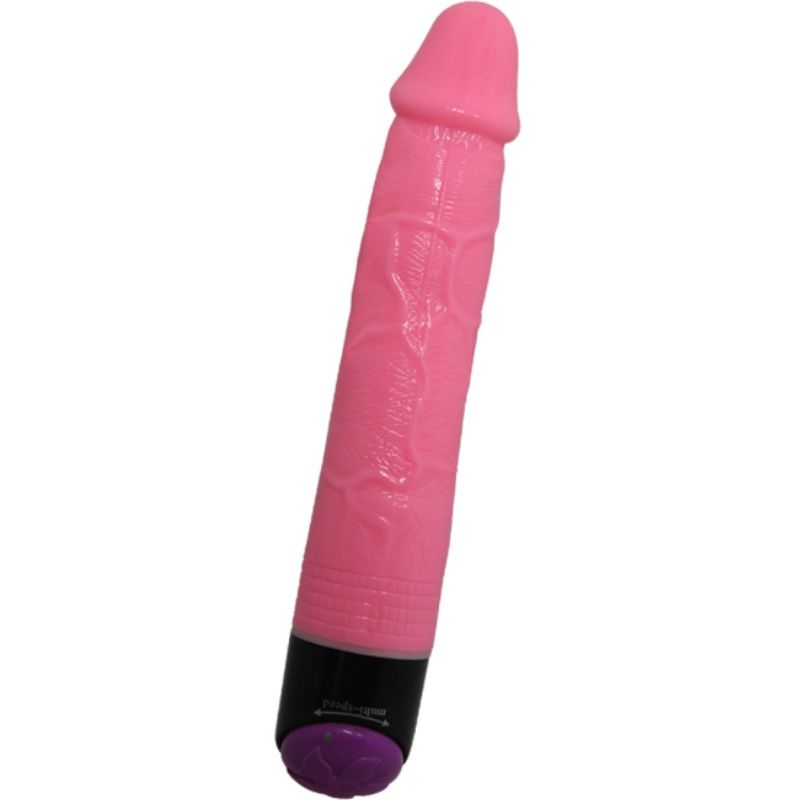 Vibrator Realist Multispeed Colorful Sex, TPR, Roz, 23.3 cm, #2, Erotic24.ro