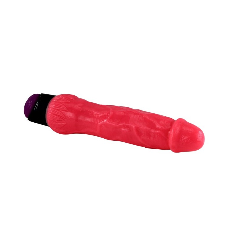 Vibrator Realist Multispeed Colorful Sex, TPR, Roz, 24 cm, #2, Erotic24.ro