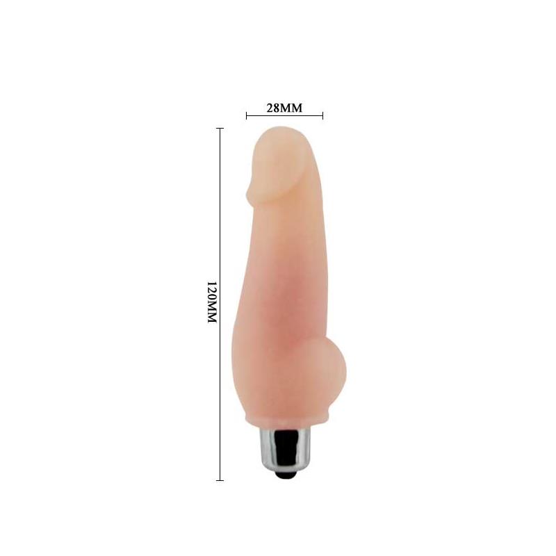 Super Mini Vibrator Realist, TPR Life-Like, Natural, 12 cm, #7, Erotic24.ro