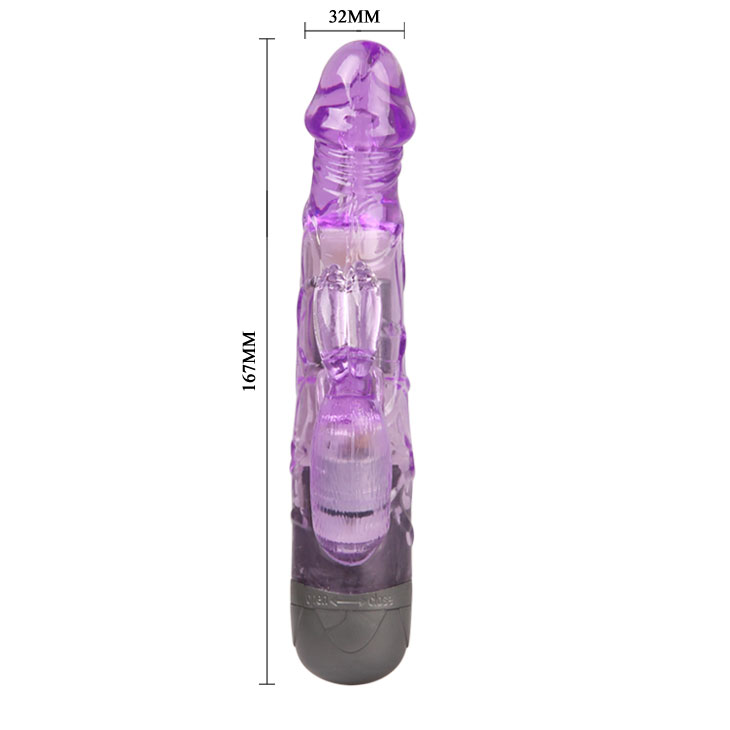 Vibrator Iepuras Realistick 10 Moduri Vibratii, TPR, Violet, 16.7 cm, #4, Erotic24.ro