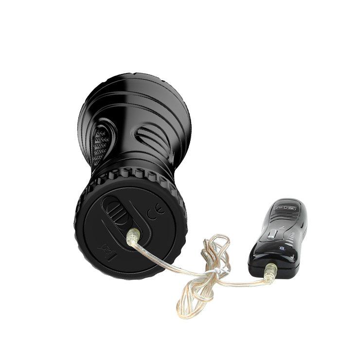 Masturbator Pink Mouth, 7 Viteze Vibratii, TPR, Negru, 24 cm, #7, Erotic24.ro