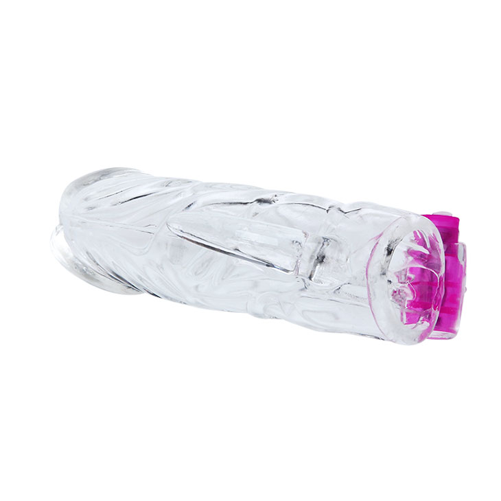 Manson Penis cu Vibratii Crystal, TPR, Transparent, 13 cm, #3, Erotic24.ro