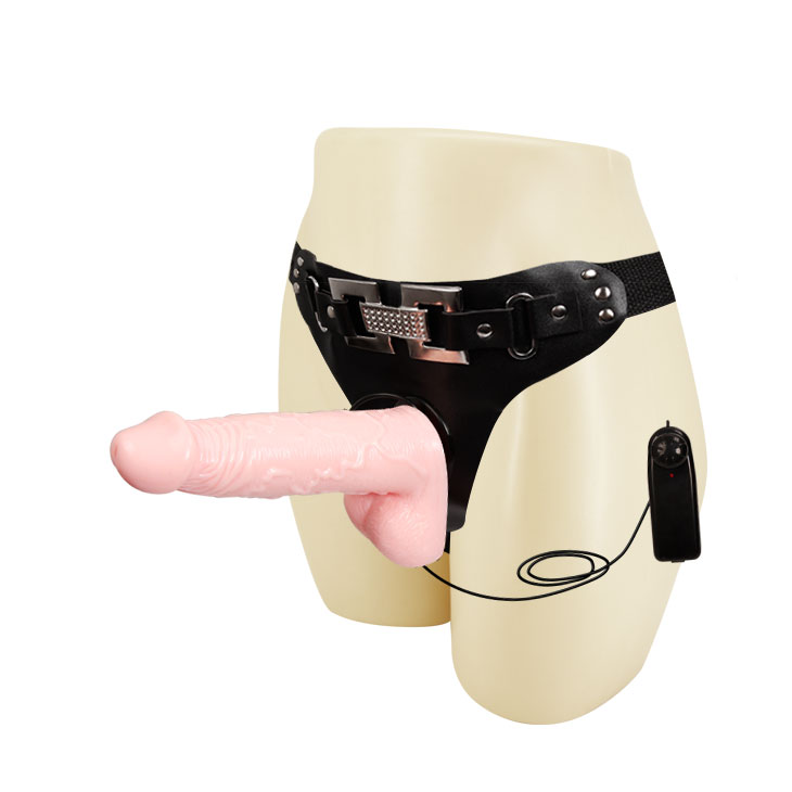 Strap-on Ultra Passionate Harness Multispeed, PVC, Natural, 16.7 cm, #2, Erotic24.ro