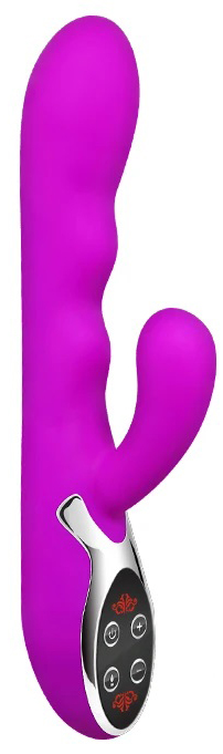 Vibrator Rabbit Crazy Temperature, 10 Moduri Vibratii, Silicon, USB, Mov, 22.5 cm