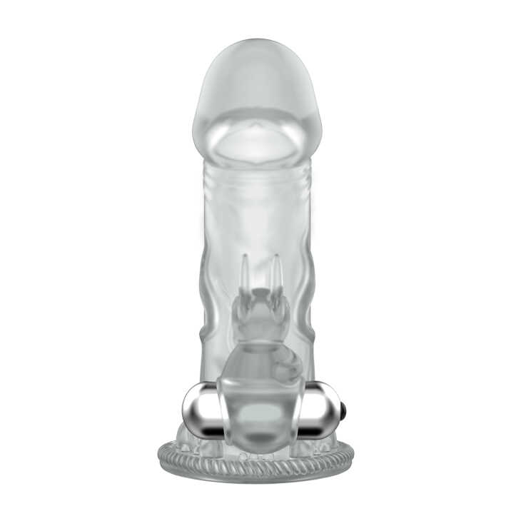 Manson Brave Man cu Glont Vibrator, TPR, Transparent, 12.5 cm, #2, Erotic24.ro