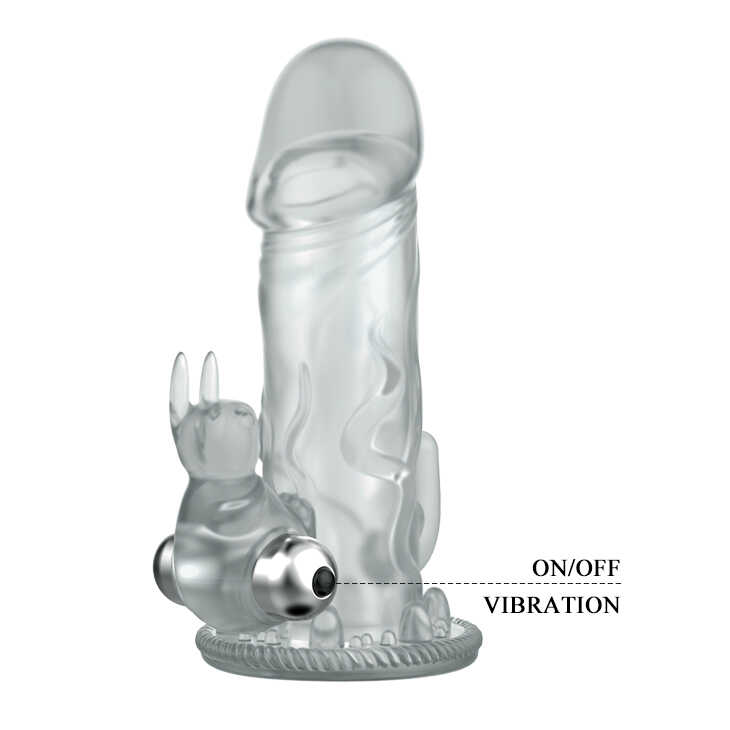 Manson Brave Man cu Glont Vibrator, TPR, Transparent, 12.5 cm, #3, Erotic24.ro