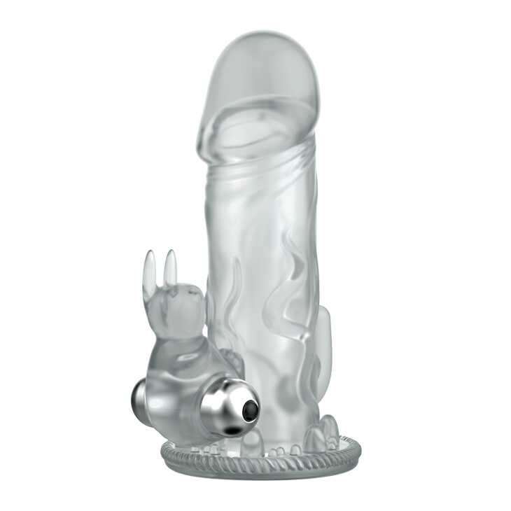 Manson Brave Man cu Glont Vibrator, TPR, Transparent, 12.5 cm