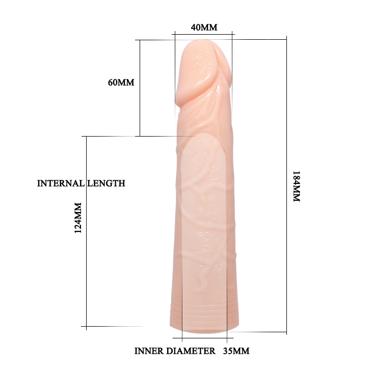 Prelungitor Realist Penis + 6 cm, TPR, Natural, #5, Erotic24.ro