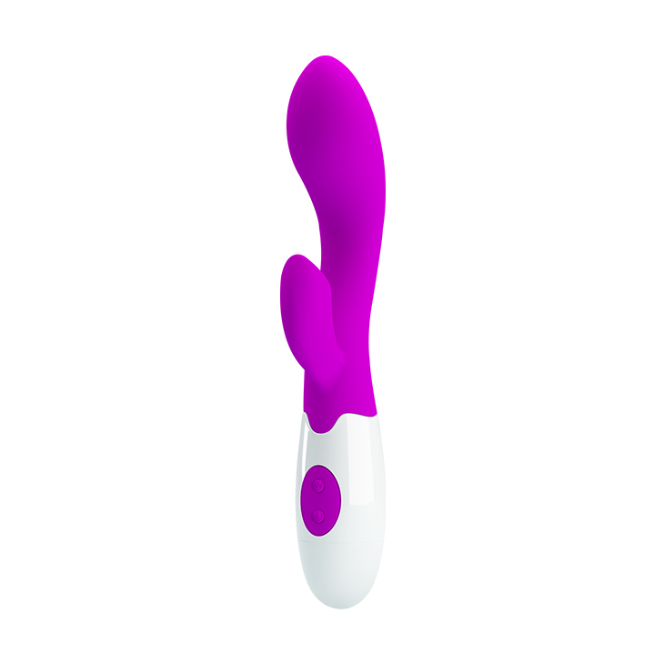 Vibrator Rabbit Brighty, 30 Moduri Vibratii, Silicon, USB, Mov, 20 cm