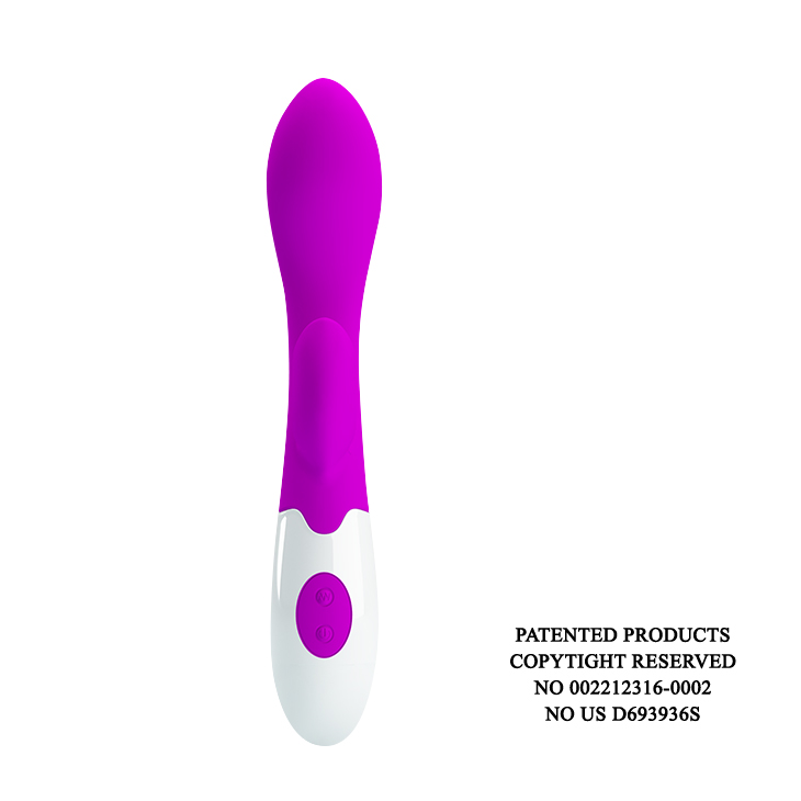 Vibrator Rabbit Brighty, 30 Moduri Vibratii, Silicon, USB, Mov, 20 cm, #3, Erotic24.ro