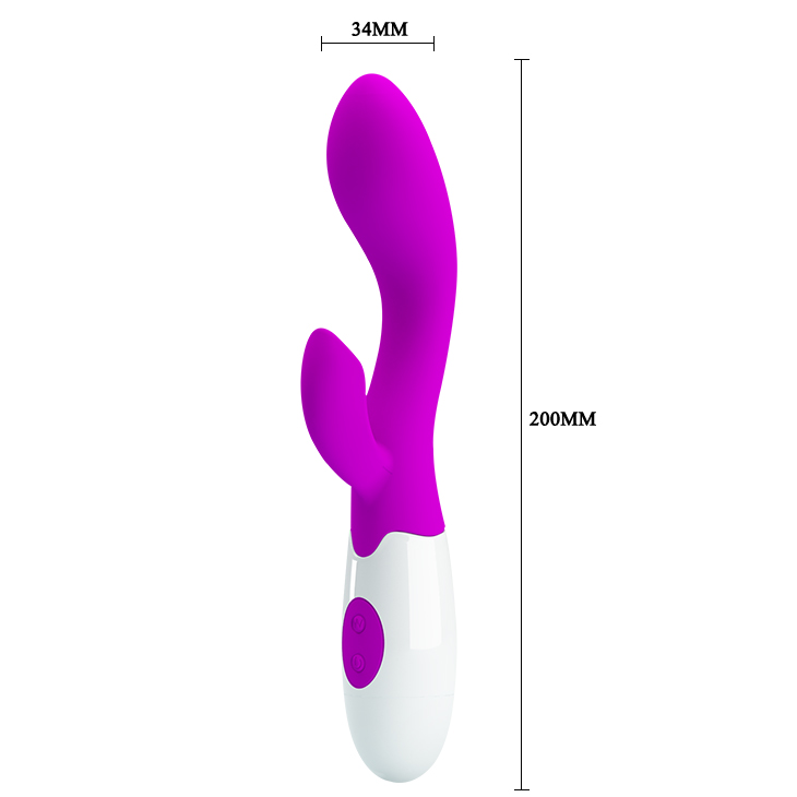 Vibrator Rabbit Brighty, 30 Moduri Vibratii, Silicon, USB, Mov, 20 cm, #4, Erotic24.ro