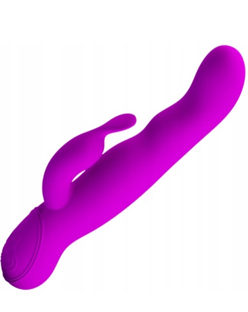 Vibrator Iepuras Mystic, 30 Moduri Vibratii, 7 Moduri Rotatii, Silicon, USB, Mov, 23.5 cm, #3, Erotic24.ro