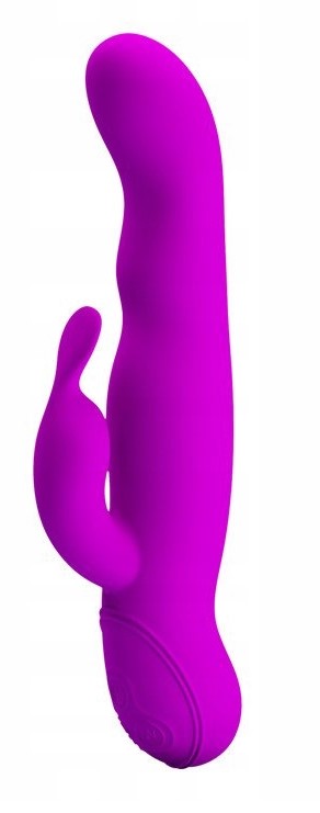 Vibrator Iepuras Mystic, 30 Moduri Vibratii, 7 Moduri Rotatii, Silicon, USB, Mov, 23.5 cm, #2, Erotic24.ro