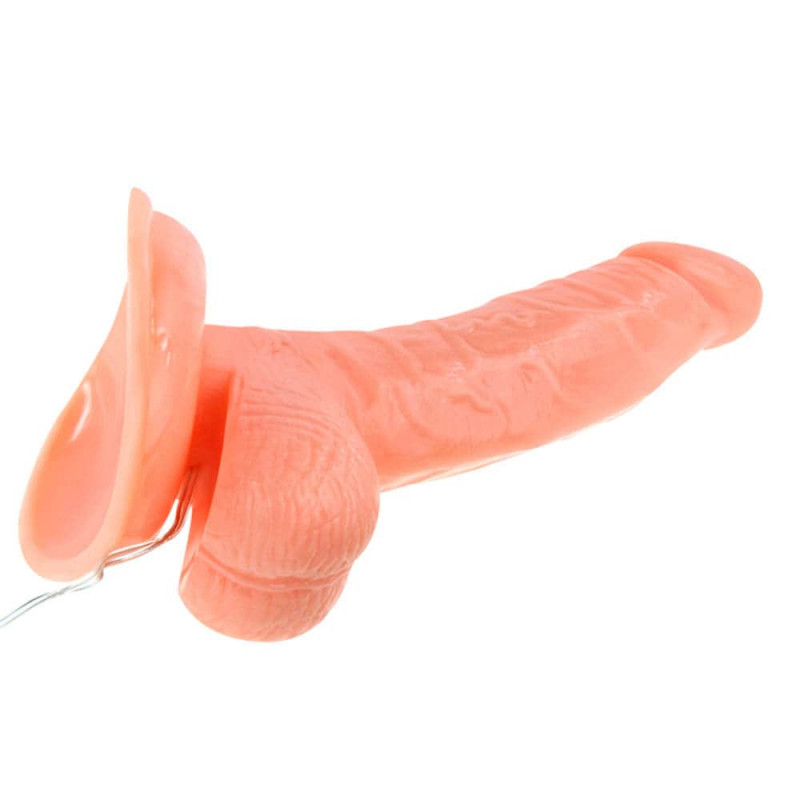 Vibrator Multispeed Super Rota Dong, TPR, Natural, 14.5 cm, #5, Erotic24.ro