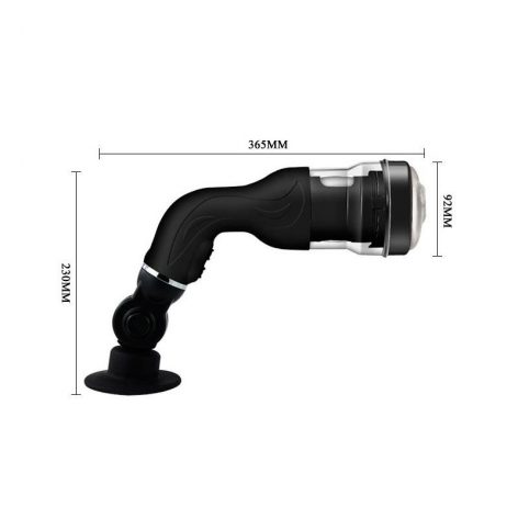 Masturbator Rotation Lover cu Suport Handsfree, 5 Moduri Rotatii, TPR, Negru, 36.5 cm, Nr. 6, Erotic24.ro