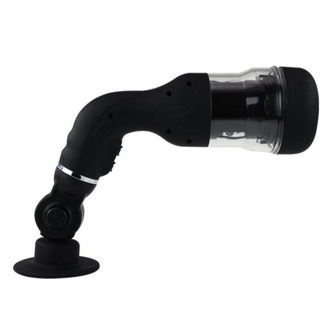 Masturbator Rotation Lover cu Suport Handsfree, 5 Moduri Rotatii, TPR, Negru, 36.5 cm