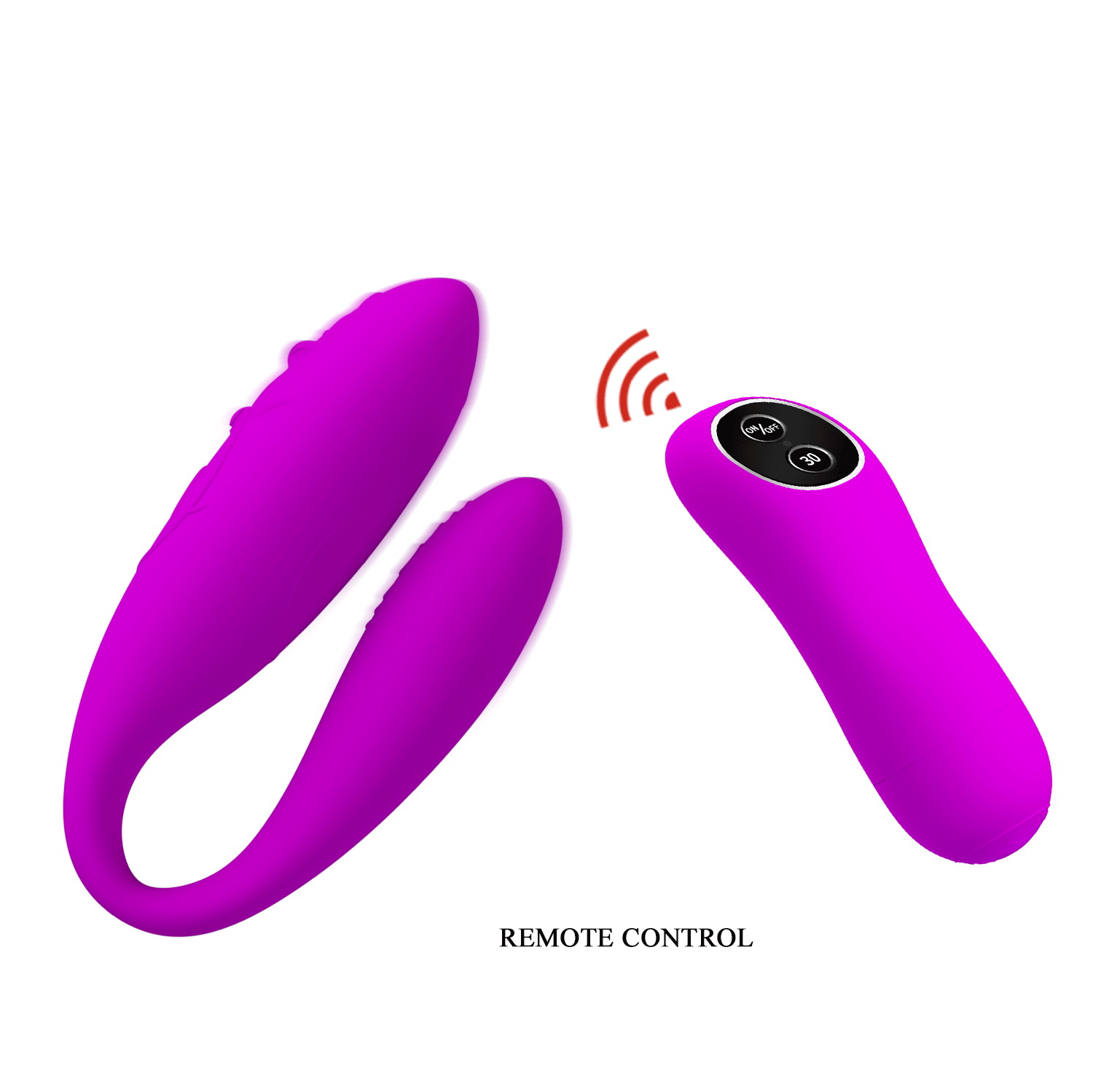 Vibrator Cuplu Chad Remote Control, 30 Moduri Vibratii, Silicon, USB, Mov, #4, Erotic24.ro