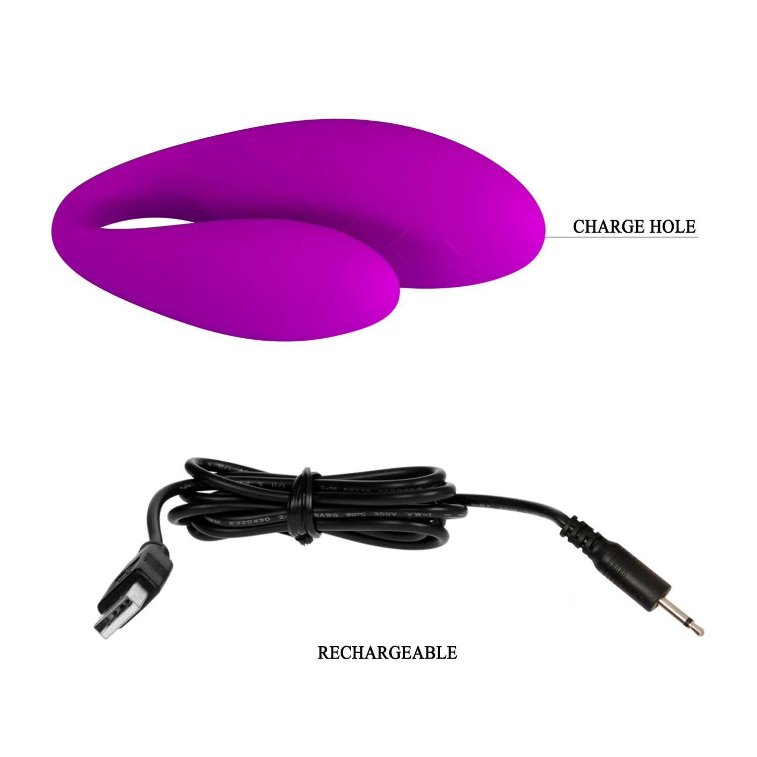 Vibrator Cuplu Chad Remote Control, 30 Moduri Vibratii, Silicon, USB, Mov, #9, Erotic24.ro