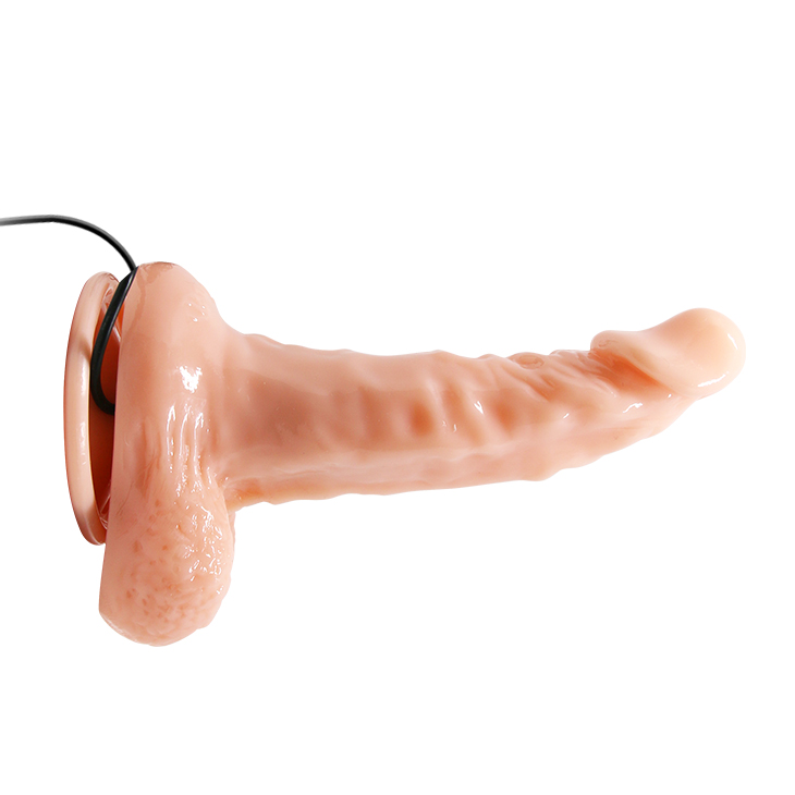Vibrator Realist cu Ventuza, Multispeed, TPR, Natural, 17 cm, Nr. 2, Erotic24.ro