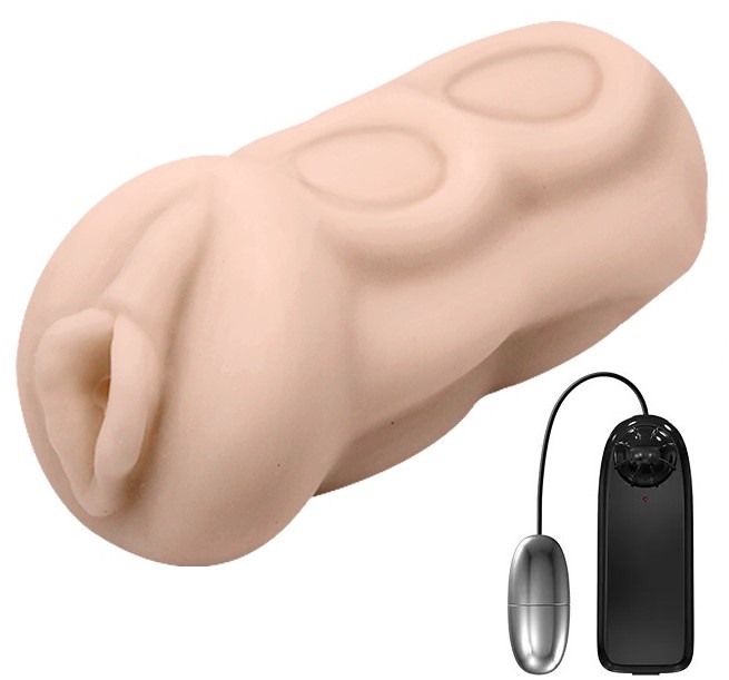 Masturbator Realistic Sense cu Vibratii, Multispeed, TPR, Natural, 13 cm