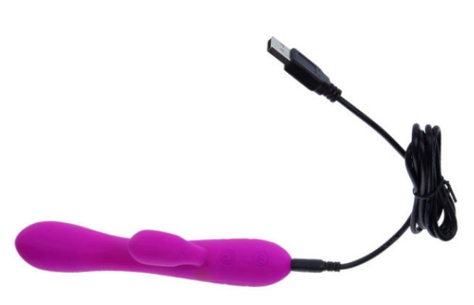 Vibrator Iepuras Victor, 30 Moduri Vibratii, Silicon, USB, Mov, 17 cm, Pretty Love, #3, Erotic24.ro