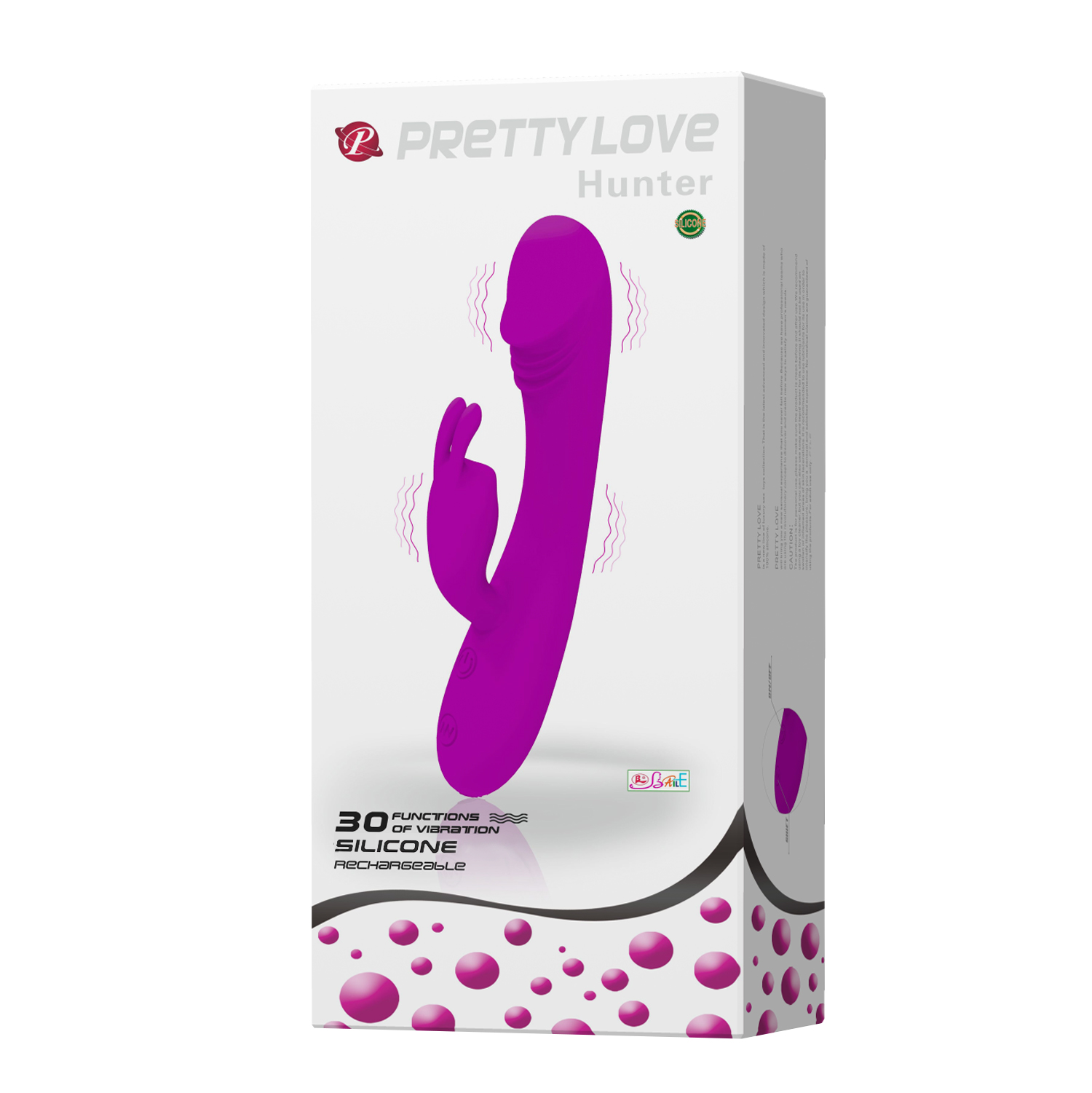 Vibrator Iepuras Hunter, 30 Moduri Vibratii, Silicon, USB, Mov, 17 cm, Nr. 10, Erotic24.ro