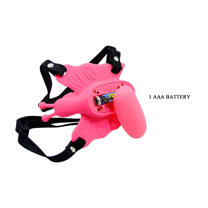 Strap-on Wearable Butterfly, 10 Moduri Vibratii, Silicon, Roz, #9, Erotic24.ro