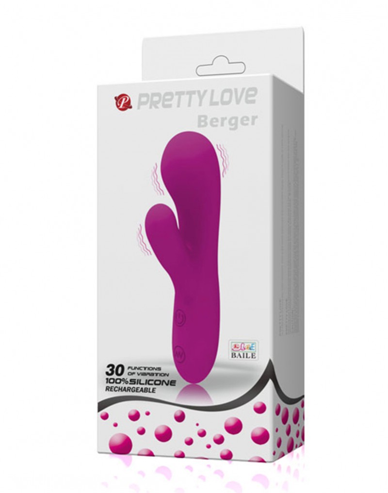 Vibrator Pretty Love Berger, 30 Moduri Vibratii, Silicon, USB, Mov, 14.5 cm, #4, Erotic24.ro