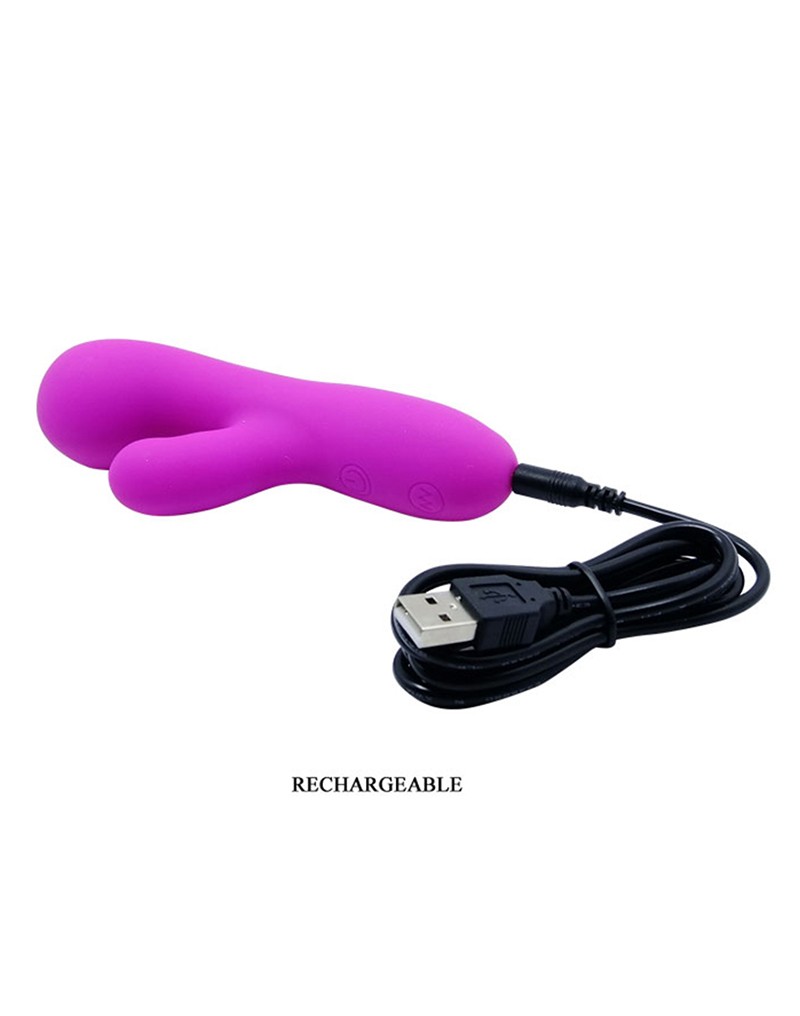 Vibrator Pretty Love Berger, 30 Moduri Vibratii, Silicon, USB, Mov, 14.5 cm, #9, Erotic24.ro