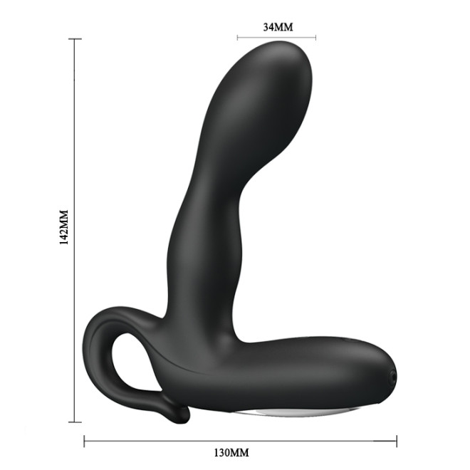 Stimulator Prostata Barrack 30 Moduri Vibratii, Silicon, USB, Negru, 14.2 cm, #4, Erotic24.ro