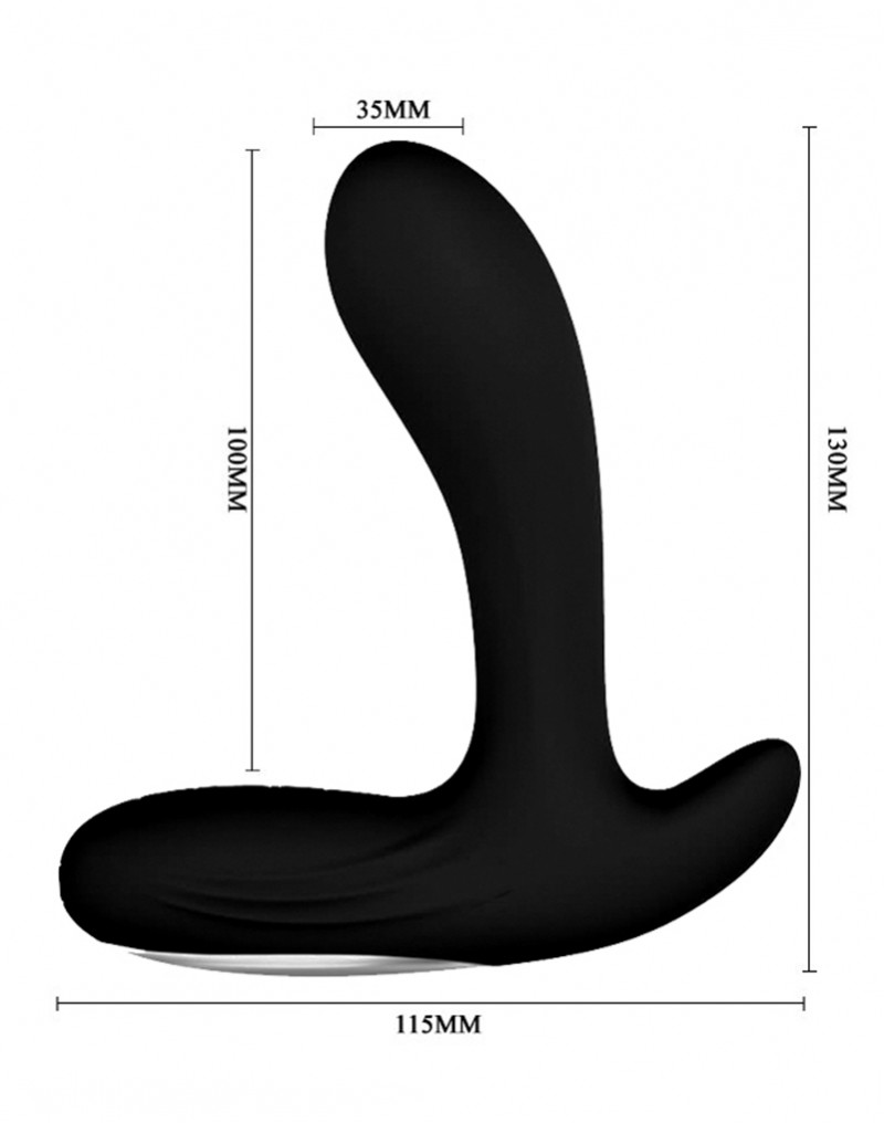 Stimulator Prostata Backie 30 Moduri Vibratii, Silicon, USB, Negru, 12.5 cm, #10, Erotic24.ro