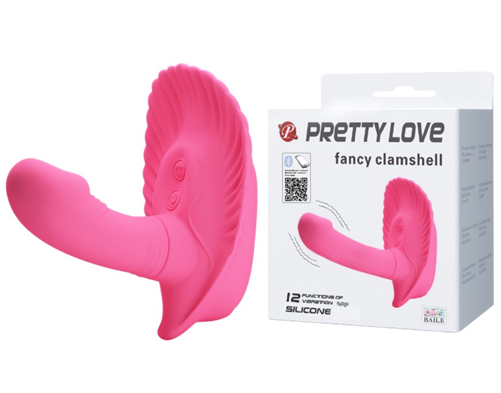 Stimulator Fancy Clamshell 12 Moduri Vibratii, Bluetooth Control Free App, Silicon, Roz, #8, Erotic24.ro