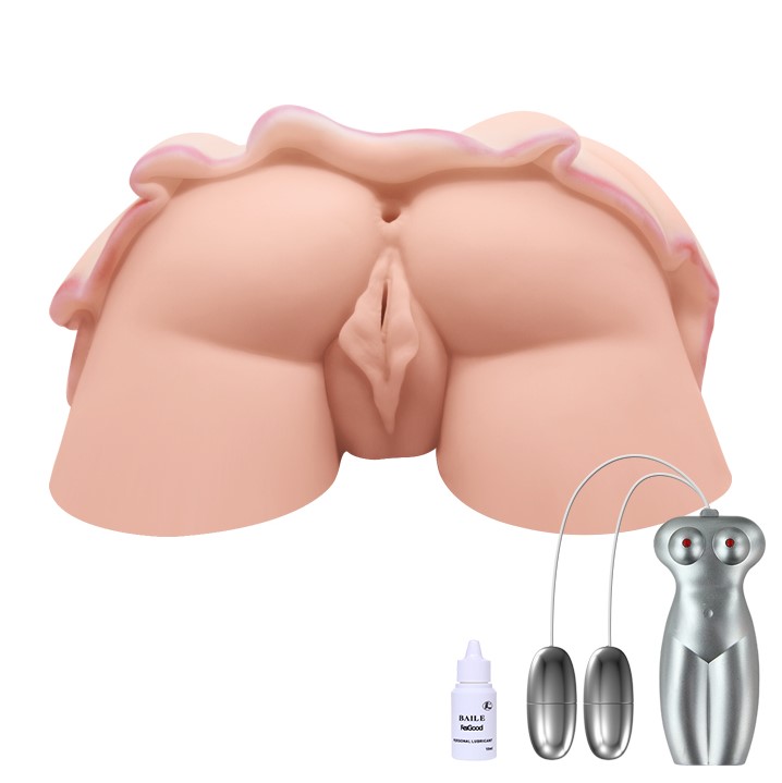 Masturbator Vagin&Anus Temptation Lady cu Vibratii Multispeed, TPR, 17 cm