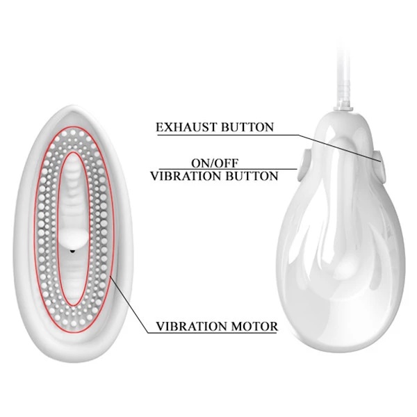 Pompa cu Vibratii pentru Clitoris si Sani Fantasy Partner, Silicon, Alb, Nr. 3, Erotic24.ro