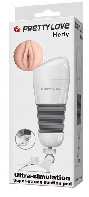 Masturbator Pretty Love Vagin Cup Hedy cu Ventuza, Alb, #7, Erotic24.ro