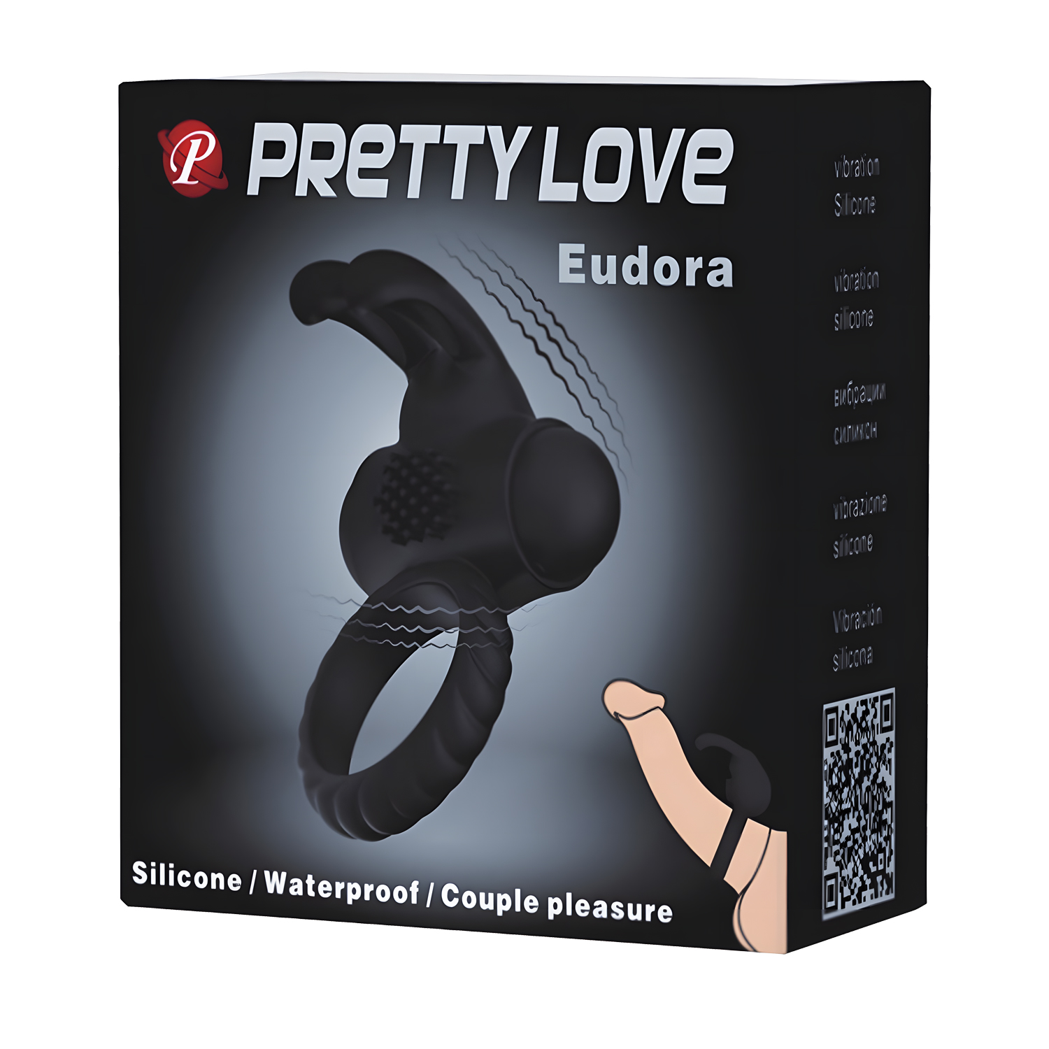 Inel Vibrator de Penis Eudora, Silicon, Negru, #2, Erotic24.ro