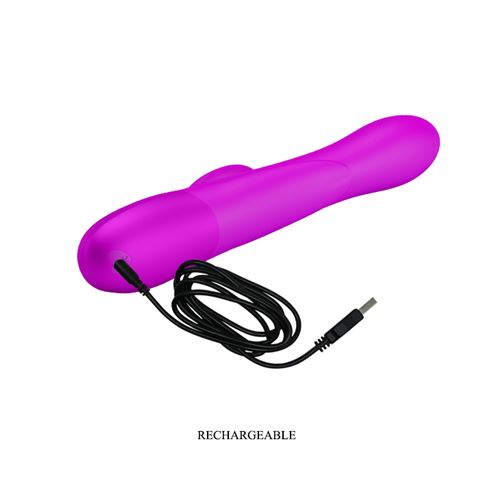 Vibrator Pretty Love Douglas Inflatable, 7 Moduri Vibratii, Silicon, USB, Mov, 24.9 cm, #6, Erotic24.ro