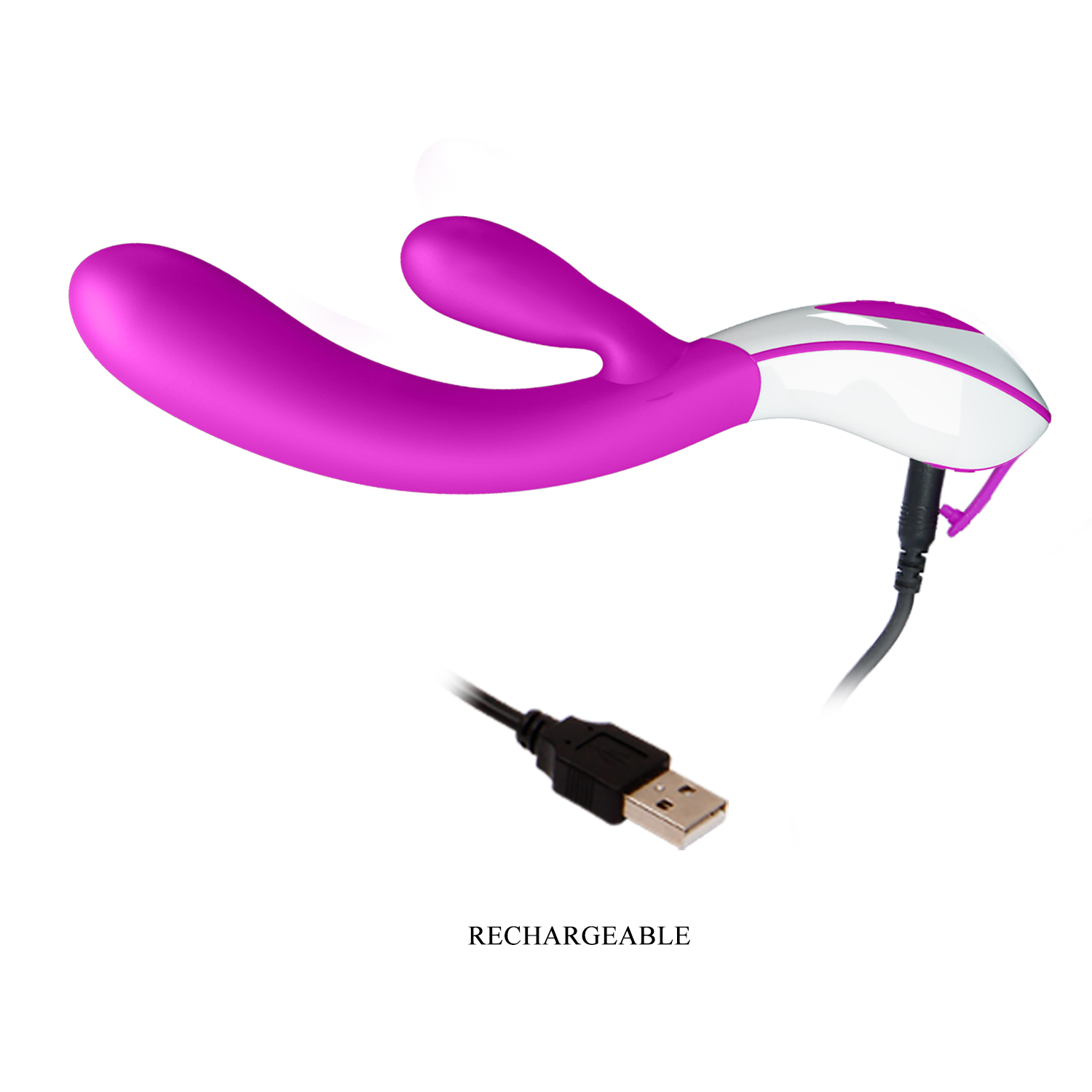 Vibrator Rabbit Colby, 12 Moduri Vibratii, Silicon, USB, Mov, 21.5 cm, Nr. 15, Erotic24.ro