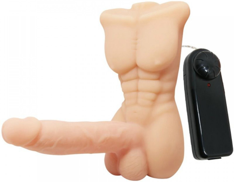 Vibrator Temptation Bigger Man, Multispeed, TPR, Natural, 19.5 cm, Nr. 3, Erotic24.ro