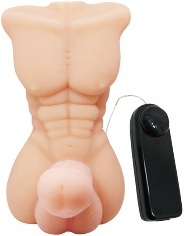 Vibrator Temptation Bigger Man, Multispeed, TPR, Natural, 19.5 cm, Nr. 2, Erotic24.ro