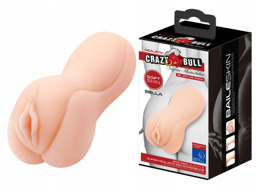 Masturbator Crazy Bull Bella, Soft Skin, Caramel, 15 cm, Nr. 1, Erotic24.ro