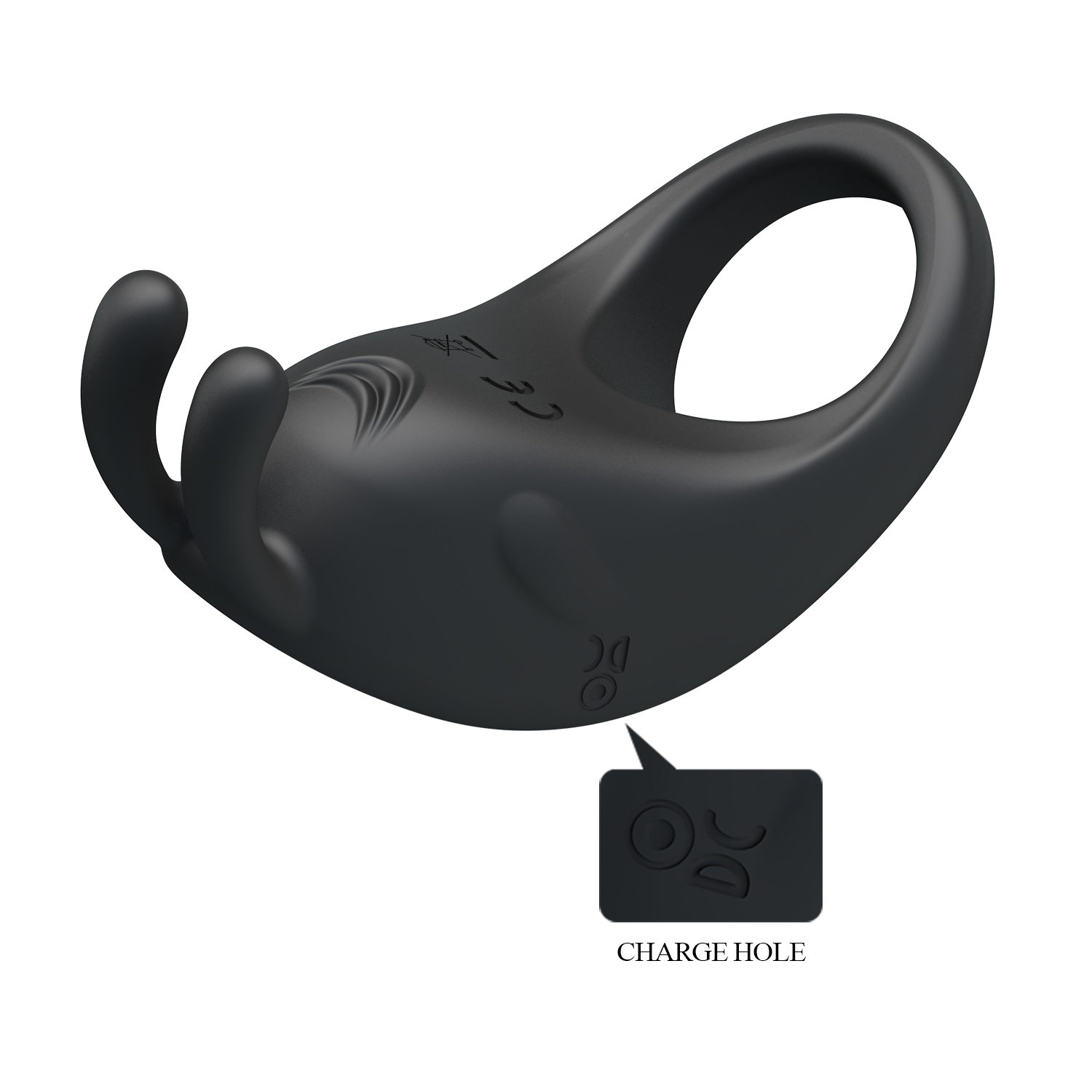 Inel Penis Pretty Love Rabbit, 7 Moduri Vibratii, Silicon, USB, Negru, Nr. 6, Erotic24.ro