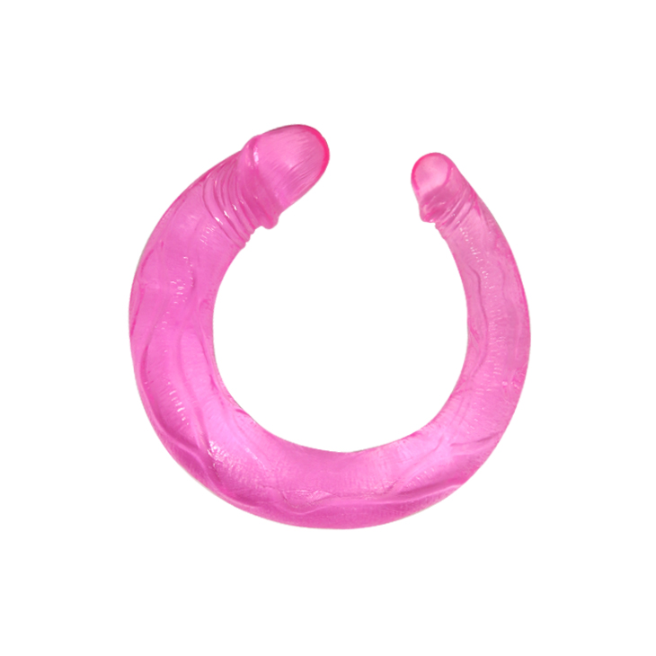 Dildo Dublu Delight, TPR, Roz, 42 cm