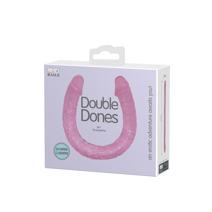 Dildo Dublu Double Dong, TPR, Roz, 48.5 cm, #6, Erotic24.ro