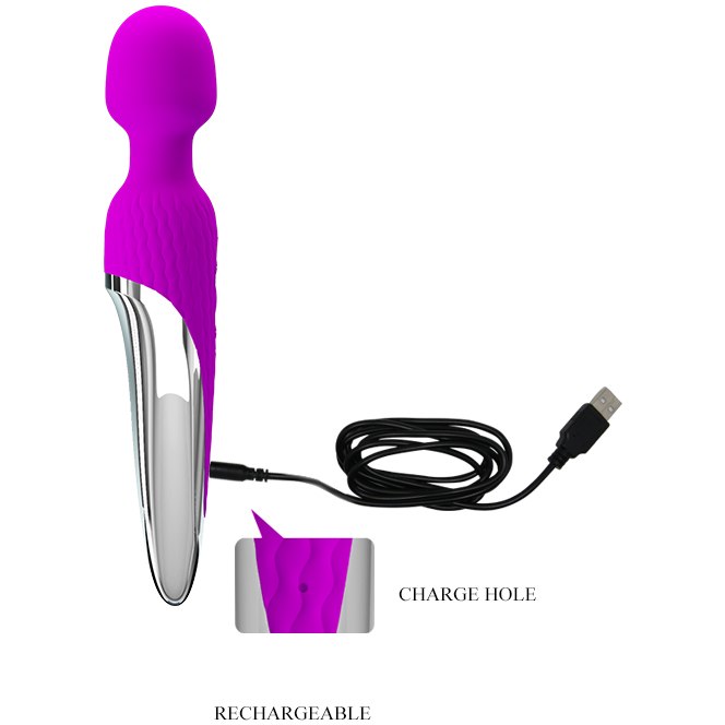 Vibrator Masaj Nathaniel 7 Moduri Vibratii&5 Intensitati Viteza Silicon USB Mov 26 cm, #5, Erotic24.ro