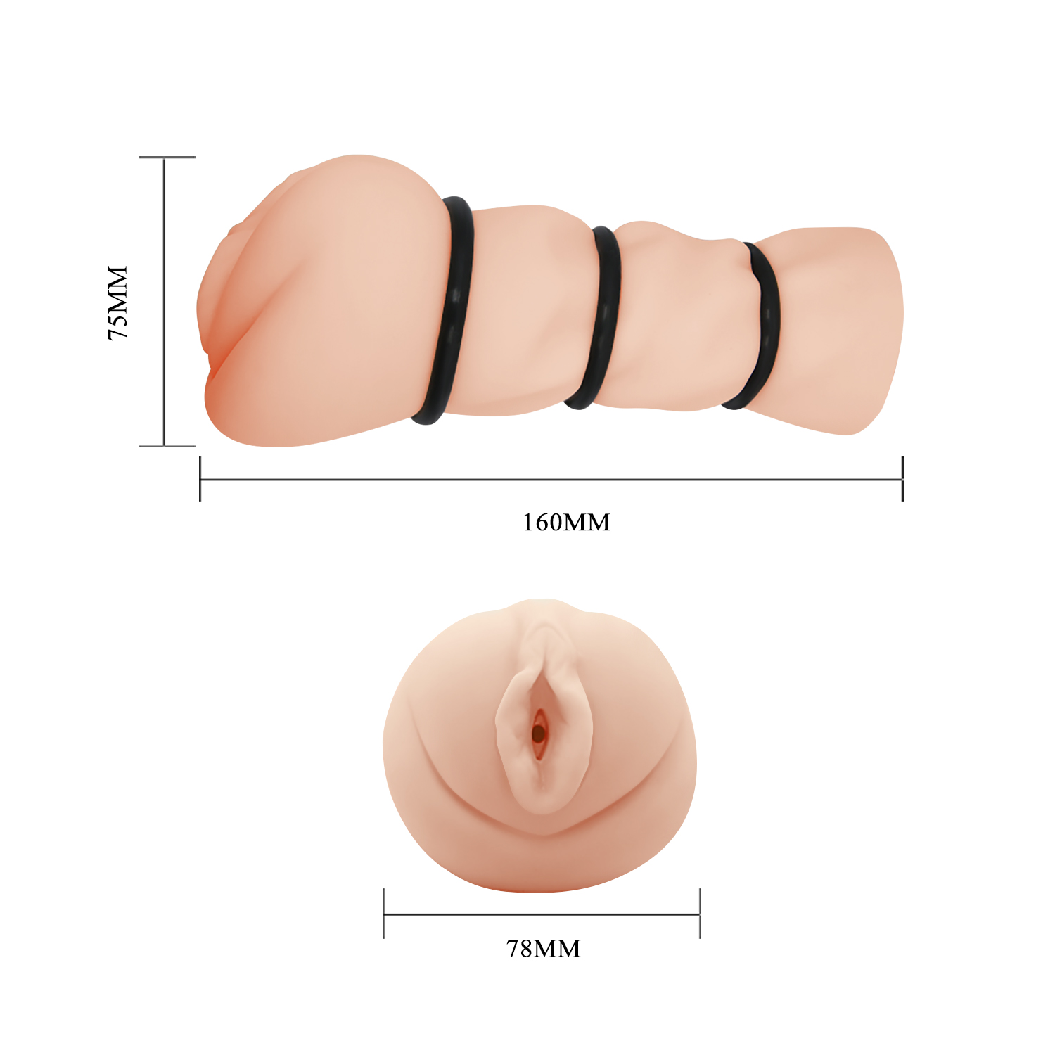 Masturbator Crazy Bull Pocket Pussy, Soft Skin, Natural, 16 cm, #4, Erotic24.ro