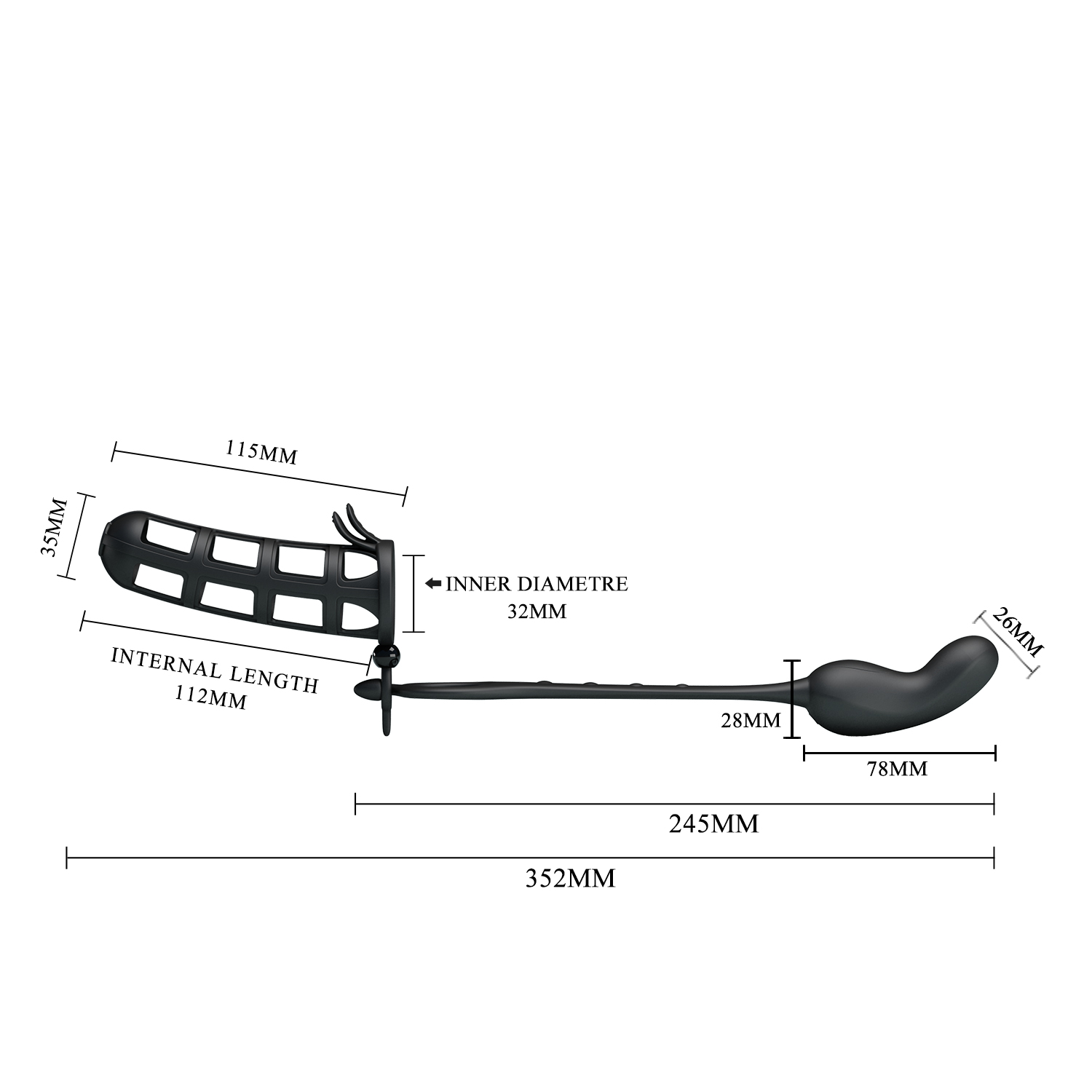 Manson de Penis cu Stimulator Anal Hercules, 7 Moduri Vibratii, Silicon, USB, Negru, Nr. 6, Erotic24.ro