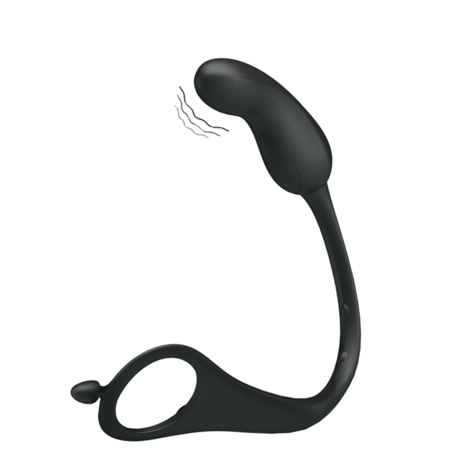 Manson de Penis cu Stimulator Anal Hercules, 7 Moduri Vibratii, Silicon, USB, Negru, Nr. 9, Erotic24.ro