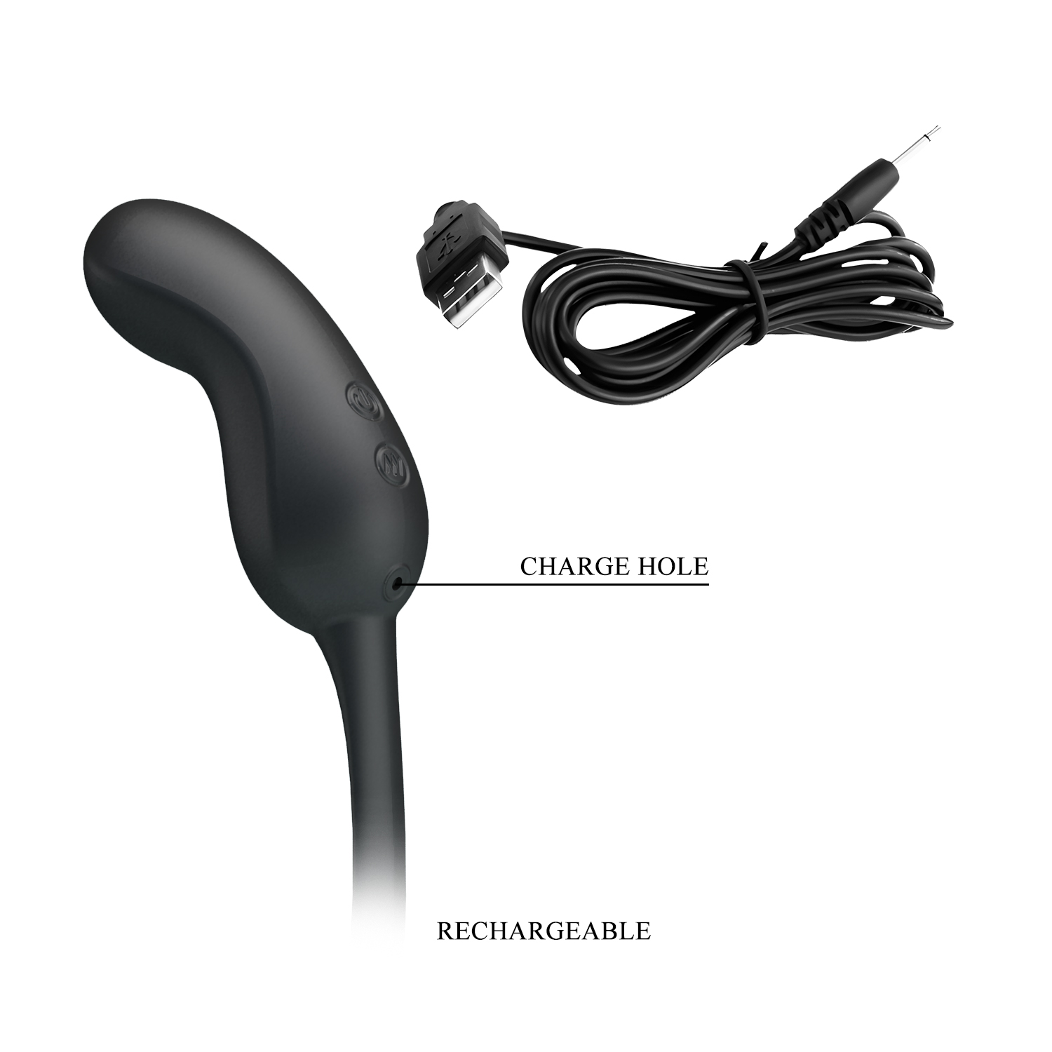 Manson de Penis cu Stimulator Anal Hercules, 7 Moduri Vibratii, Silicon, USB, Negru, Nr. 8, Erotic24.ro